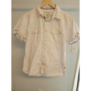 Cactus Menswear Short Sleeve Button Up Shirt White Mens Size L